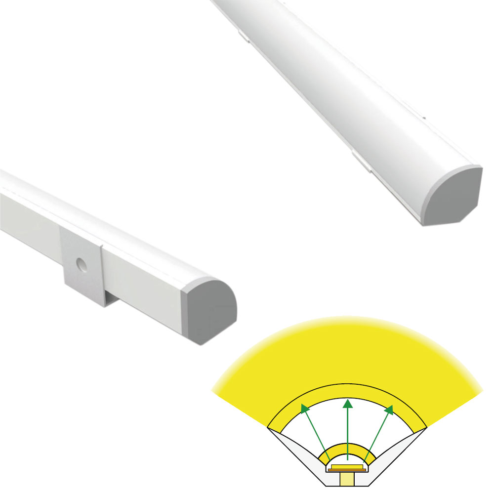 22*14mm Sector 120° Top Emitting Silicone LED Channel For 5mm Thin LED Strip